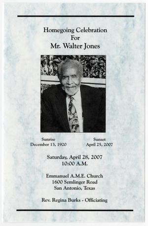 [Funeral Program for Walter Jones, April 28, 2007]