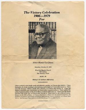 Primary view of [Funeral Program for Walter Lee Jones, October 27, 1979]