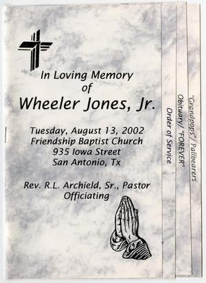[Funeral Program for Wheeler Jones, Jr., August 13, 2002]