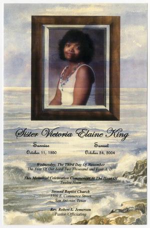 [Funeral Program for Victoria Elaine King, November 3, 2004]