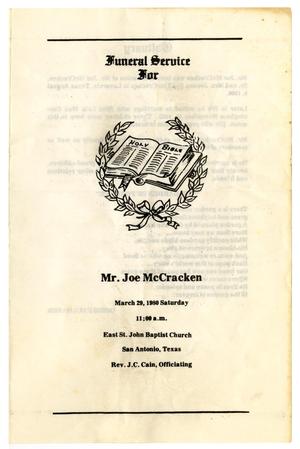 [Funeral Program for Joe McCracken, March 29, 1980]