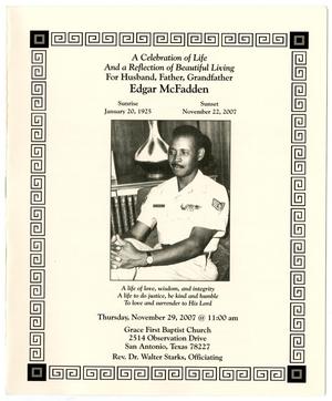 [Funeral Program for Edgar McFadden, November 29. 2007]