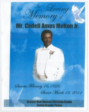 [Funeral Program for Cedell Amos Melton]
