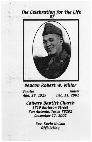 [Funeral Program for Robert W. Miller, December 2002]