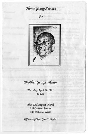 [Funeral Program for George Minor, April 11, 1991]