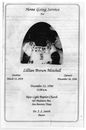 [Funeral Program for Lillian Brown Mitchell, December 21, 1996]