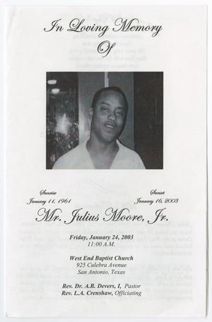 [Funeral Program for Julius Moore, Jr., January 24, 2003]