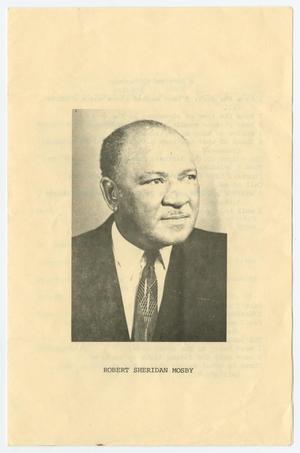 [Funeral Program for Robert Sheridan Mosby, October 17, 1980]