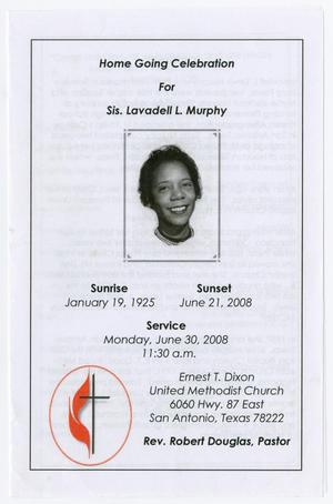 [Funeral Program for Lavadell L. Murphy, June 30, 2008]