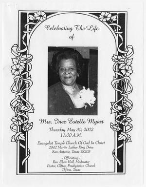 [Funeral Program for Inez Estelle Myart, May 30, 2002]