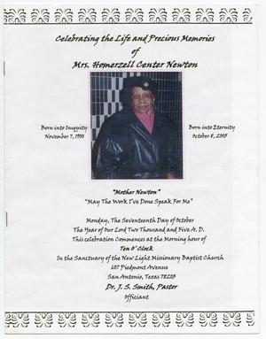[Funeral Program for Homerzell Center Newton, October 17, 2005]