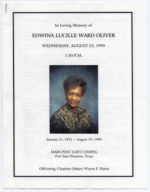 [Funeral Program for Edwina Lucille Ward Oliver, August 25, 1999]