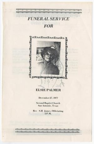 [Funeral Program for Elsie Palmer, December 27, 1977]