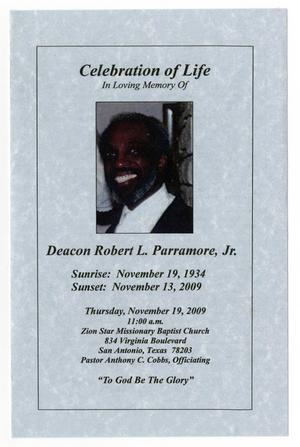 [Funeral Program for Robert L. Parramore, Jr., November 19, 2009]