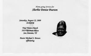 [Funeral Program for Sherbie Denise Pearson, August 22, 2009]