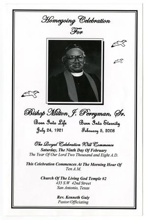 [Funeral Program for Milton J. Perryman, Sr., February 9, 2008]