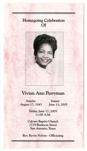 [Funeral Program for Vivian Ann Perryman, June 17, 2005]
