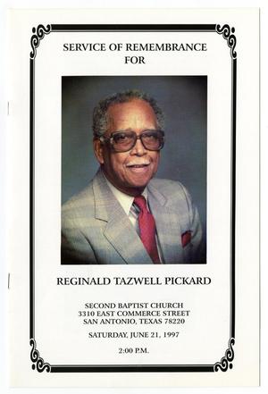 [Funeral Program for Reginald Tazwell Pickard, June 21, 1997]