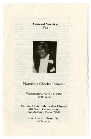 [Funeral Program for Marcellus Charles Pleasant, April 13, 1988]