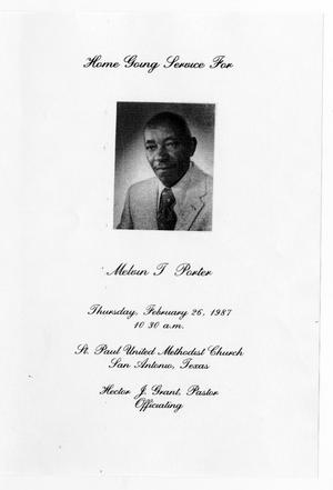 [Funeral Program for Melvin T. Porter, February 26, 1987]
