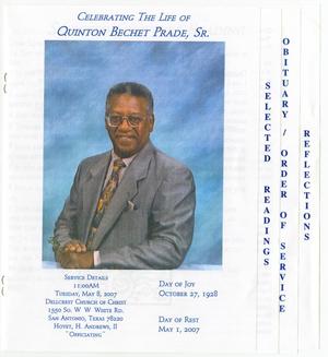 [Funeral Program for Quinton Bechet Prade, Sr., May 8, 2007]