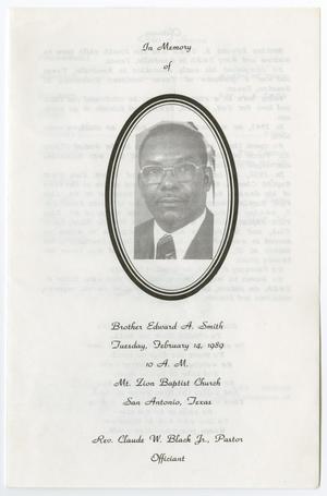 [Funeral Program for Edward A. Smith, February 14, 1989]