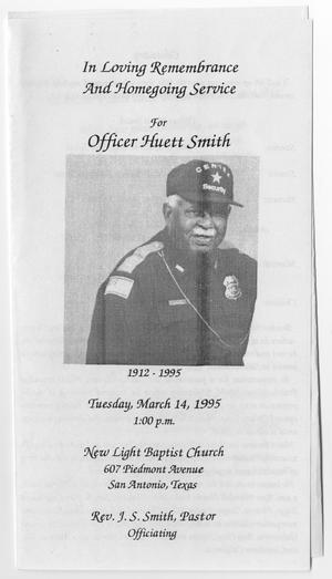 [Funeral Program for Huett Smith, March 14, 1995]