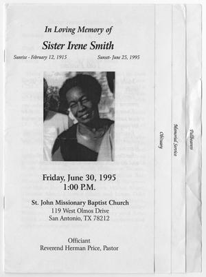 [Funeral Program for Irene Smith, June 30, 1995]