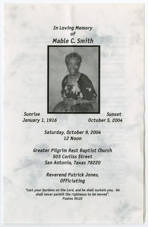 [Funeral Program for Mable C. Smith, October 9, 2004]