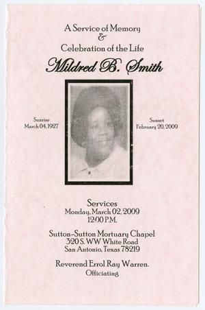 [Funeral Program for Mildred B. Smith, March 2, 2009]