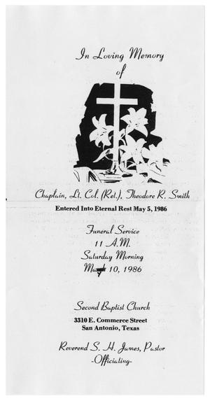 [Funeral Program for Theodore R. Smith, May 10, 1986]
