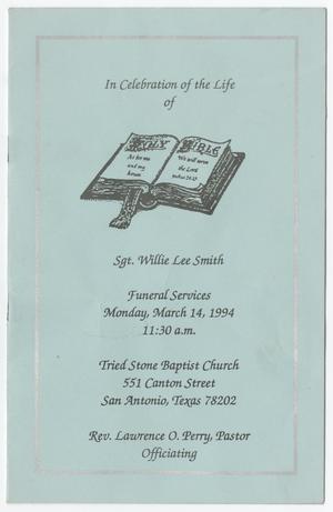 [Funeral Program for Willie Lee Smith, March 14, 1994]
