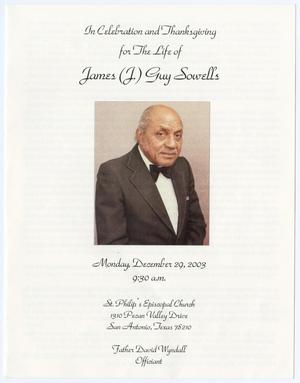 [Funeral Program for James Guy Sowells, December 29, 2003]