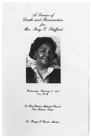 [Funeral Program for Inez T. Stafford, February 10, 1982]