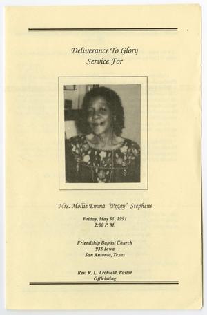 [Funeral Program for Mollie Emma Stephens, May 31, 1991]