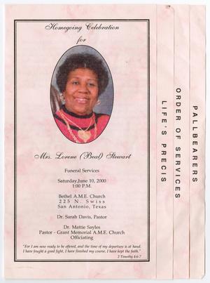 [Funeral Program for Lorene Stewart, June 10, 2000]