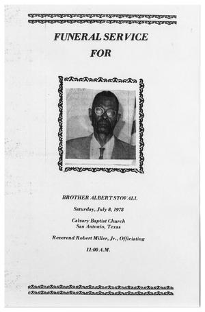 [Funeral Program for Albert Stovall, July 8, 1978]