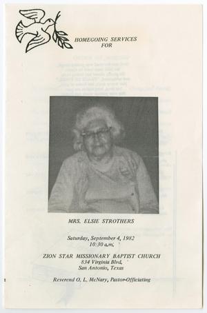 [Funeral Program for Elsie Strothers, September 4, 1982]
