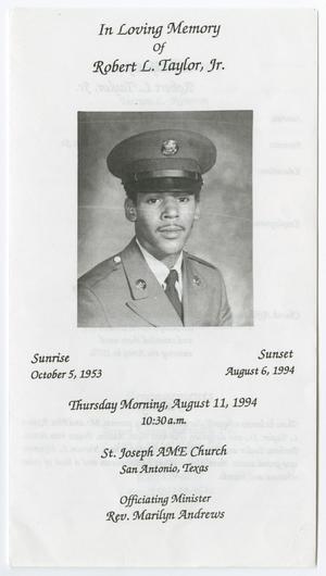 [Funeral Program for Robert L. Taylor, Jr., August 11, 1994]