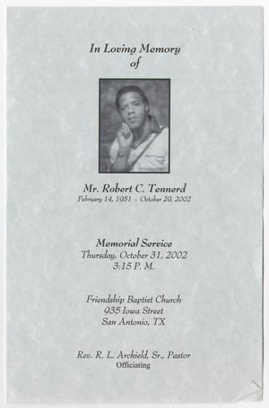 [Funeral Program for Robert C. Tennerd, October 31, 2002]