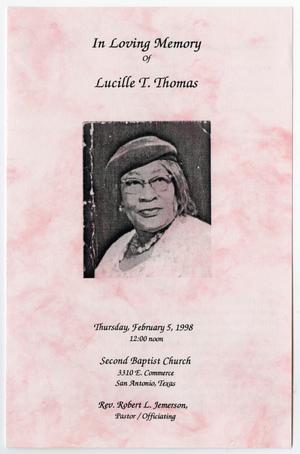 [Funeral Program for Lucille T. Thomas, February 5, 1998]