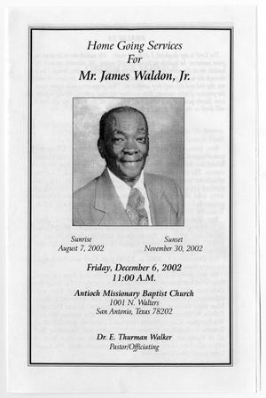 [Funeral Program for James Waldon, Jr. December 6, 2002]