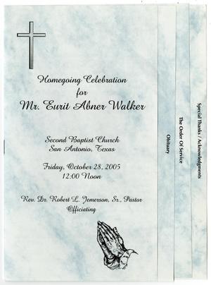 [Funeral Program for Eurit Abner Walker, October 28, 2005]