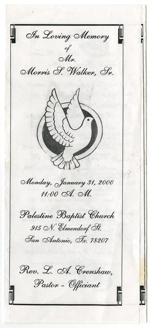 [Funeral Program for Mr. Morris S. Walker, Sr., January 31, 2000]