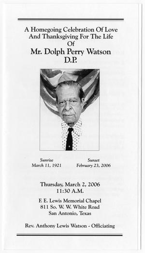 [Funeral Program for Dolph Perry Watson, March 2, 2006]