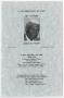 Primary view of [Funeral Program for Joseph Lee Welch, September 29, 2000]