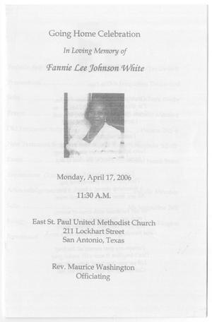 [Funeral Program for Fannie Lee Johnson White, April 17, 2006]