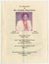 Primary view of [Funeral Program for Geraldine Watson White, July 29, 2005]