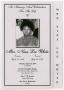 Thumbnail image of item number 1 in: '[Funeral Program for Nina Lee White, August 6, 2007]'.
