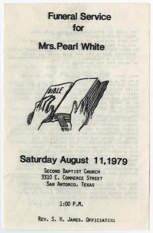 [Funeral Program for Pearl White, August 11, 1979]